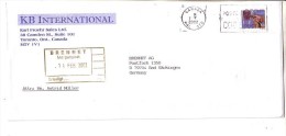 GOOD CANADA Postal Cover To GERMANY 2002 - Good Stamped: Sculpture - Cartas & Documentos