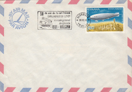 ZEPPELIN LZ-127, STAMP, SPECIAL POSTMARK ON AIRMAILED COVER, 1981, ROMANIA - Zeppelines