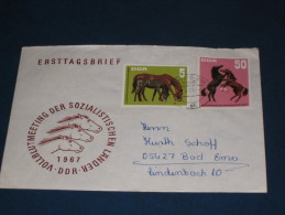 Brief Cover DDR Deutschland 1967 Vollblutmeeting Pferdezucht Pferd Horse Pony Stute Hengst - Cartas & Documentos