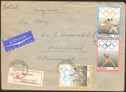 POLAND AIR MAIL COVER 1970 Olympic Games - Aviones