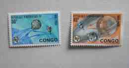 REPUBLIQUE DEMOCRATIQUE DU CONGO 2 Timbres NEUF 1965 ESPACE CONGO MNH SPACE - Mint/hinged