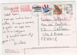 3 Timbres   / Carte  Du 5/2/99 Pour La France - Covers & Documents