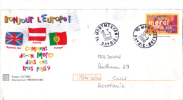 FRANCE BONJOUR L`EUROPE ! DRAPEAUX DU ROYAUME -UNI , D`AUTRICHE , DE PORTUGAL , POSTAL STATIONARY 2000 - Pseudo-officiële  Postwaardestukken