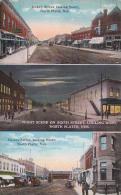 Nebraska North Platte Dewey Street Looking South &amp  North 6th Street At Night - North Platte