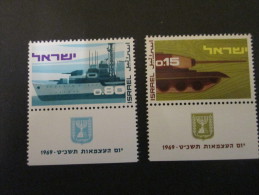 ISRAEL 1969 21ST INDEPENDANCE DAY  MINT TAB  STAMP - Unused Stamps (with Tabs)