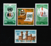 EGYPT / 1978 / UN / UN'S DAY / HUMAN RIGHTS / PALESTINE / REFUGEES / UNESCO / PHILAE TEMPLES / MNH / VF - Neufs