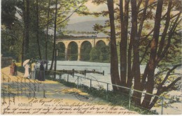 Gorlitz Goerlitz Germany, View Of Viaduct Railroad Train Along River, C1900s Vintage Postcard - Görlitz