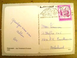 2 Scans, Post Card Sent From Austria, Special Cancel  Lermoos Mountains Tirol - Briefe U. Dokumente