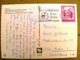 2 Scans, Post Card Sent From Austria, Special Cancel  Mountains Ramsau Am Dachstein - Brieven En Documenten