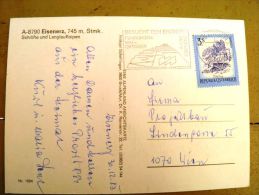 2 Scans, Post Card Sent From Austria, Special Cancel Eisenerz Mountains - Brieven En Documenten