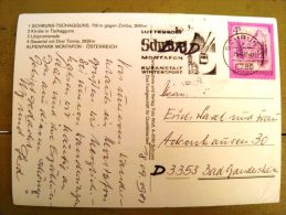 2 Scans, Post Card Sent From Austria, Special Cancel Schruns Mountains - Briefe U. Dokumente