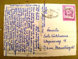 2 Scans, Post Card Sent From Austria, Special Cancel Innsbruck Alpen Mountains Kongress - Briefe U. Dokumente