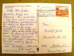 2 Scans, Post Card Sent From Austria, Special Cancel Faaker See Ferien - Lettres & Documents