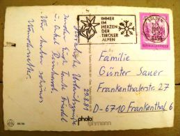 2 Scans, Post Card Sent From Austria, Special Cancel Flower Otztal - Storia Postale