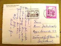 2 Scans, Post Card Sent From Austria, Special Cancel Salzburg Wien - Briefe U. Dokumente