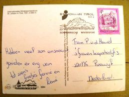 2 Scans, Post Card Sent From Austria, Special Cancel St.jojann Tirol Mountains - Covers & Documents
