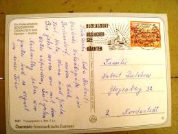 2 Scans, Post Card Sent From Austria, Special Cancel Karnten Bodensdorf Sailing - Briefe U. Dokumente