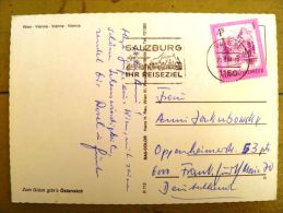 2 Scans, Post Card Sent From Austria, Special Cancel Salzburg Wien - Briefe U. Dokumente