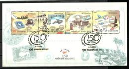 INDIA, 2004, FIRST DAY CANCELLED, MS, 150 Years Of India Post, , Souvenir Sheet,  Mumbai Cancellation - Oblitérés