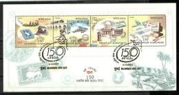 INDIA, 2004, FIRST DAY CANCELLED, MS, 150 Years Of India Post, , Souvenir Sheet,  Mumbai Cancellation - Used Stamps