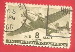 STATI UNITI - U.S.A. - USATO - 1941 - AIR MAIL - The Twin-Motored Transport Plan - 8 ¢ - U.S.A. Cent  - Michel US 501 - Gebruikt