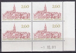 France Bloc De 4 - Coin Daté 1981 - Yvert N° 2162 Xx - Prix De Départ 2 Euros - 1980-1989