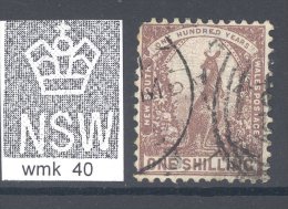 NEW SOUTH WALES, 1888 1/- Maroon (P12x11½) FU (wmk SG40), SG258a - Gebruikt