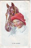 FANTAISIES. ILLUSTRATEURS.  TRES BEAU PORTRAIT D'ENFANT AVEC CHEVAL  Par K. FEIERTAG - Feiertag, Karl