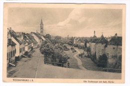 D3800   WEISSENBURG : Alte Statdtmauer Mit Kath. Kirche - Weissenburg