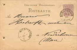 67 SCHILTIGHEIM - CARTE DE CORRESPONDANCE - De 1883 - Poinçonnée - Sonstige & Ohne Zuordnung