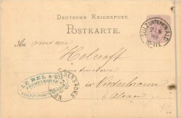 67 SULZUNTERWALD - CARTE DE CORRESPONDANCE - De 1883 - Poinçonnée - Other & Unclassified