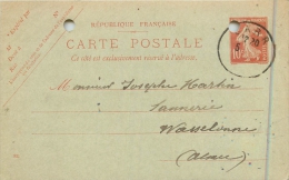 67 BARR - CARTE DE CORRESPONDANCE - De 1919 - Poinçonnée - Autres & Non Classés