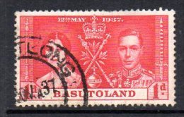 Basutoland GVI 1937 Coronation 1d Scarlet, Fine Used - 1933-1964 Colonie Britannique