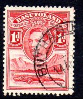 Basutoland GVI 1938 1d Scarlet Crocodile Definitive, Fine Used - 1933-1964 Colonie Britannique