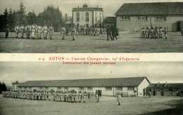 71 _ Saône Et Loire - ,Autin  _ 2 Vues - Caserne Changarnier 19é Infant. - Instruction Des Recrues - Autun