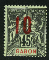 French:Gabon SG73a 1912 10c On 45c Fresh MLH - Sonstige & Ohne Zuordnung