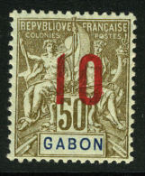 French:Gabon SG74a 1912 10c On 50c Fresh MLH - Andere & Zonder Classificatie