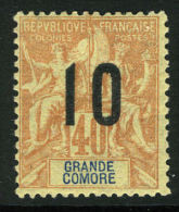 French:Great Comoro SG26a 1912 10c On 40c Fresh MLH - Otros & Sin Clasificación
