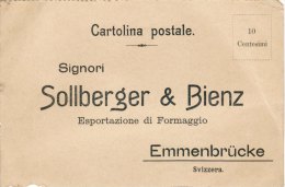 SVIZZERA  /  Cartolina Pubblicitaria " SOLLBERGER & BIENZ - Esportazione Formaggi " - Port