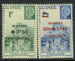 French:Guinee 1940s Vichy Issues:Oeuvres Colonials MLH - Altri & Non Classificati