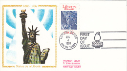 FRANCE - FDC - 1986 - STATUE DE LA LIBERTE - TIMBRE N°2421 + FDC  USA - 1980-1989