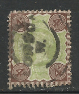 GB 1887 - 92 QV 4d Green & Brown Jubilee Used Stamp SG 205 ( L448 ) - Oblitérés
