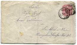 ALLEMAGNE - WURTEMBERG - ENTIER POSTAL 10p ROSE, OBL. BLAUFELDEN LE 20/1/1891, POUR FRANKFURT - TB - Entiers Postaux