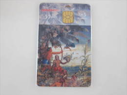 Malta Chip Phonecard,painting "Indian Hunter"-Air Malta Airlines,used - Malte