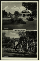 Bad Salzhausen  -  Gradierbau , Wasserrad  -  Mehrbild Ansichtskarte Ca.1950  (1945) - Wetterau - Kreis