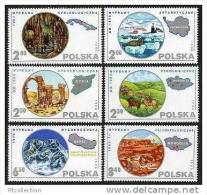 Polska Poland 1980 Caverns Seals Ethnology Archaeology Mountain Climbing Paleontology Geography Maps Map MNH 2390-2395 - Collections