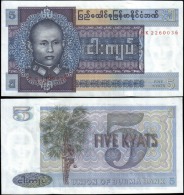 Burma 5 Kyats Banknotes Uncirculated UNC - Andere & Zonder Classificatie