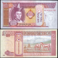 Mongolia 2005 20 Tugrik Banknotes Uncirculated UNC - Andere & Zonder Classificatie