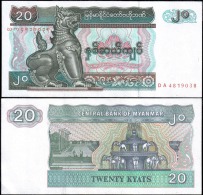 Myanmar 20 Kyats Banknotes Uncirculated UNC - Andere & Zonder Classificatie