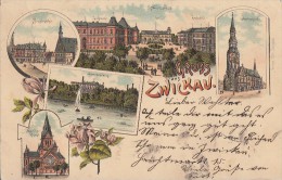 Litho Gruss Aus Zwickau Gelaufen 3.9.99 - Zwickau